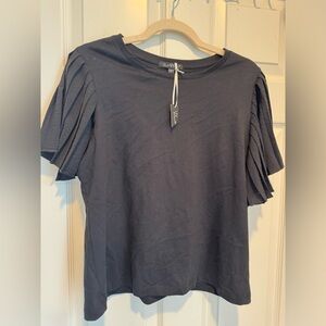 New with tags velvet heart black blouse large flutter sleeve top